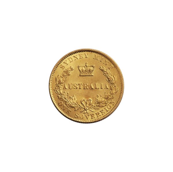 1866 Sydney Mint Sovereign Choice Uncirculated Reverse