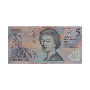 1992 $5 Fraser Cole AO2(b) FDI Polymer