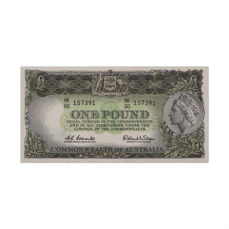 1961 Coombs Wilson One Pound R34 Reserve Bank about Uncirculated 220817-3283