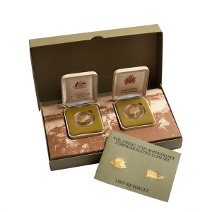 1990 $5 Aluminium Bronze ANZAC Australia & New Zealand Proof Pair