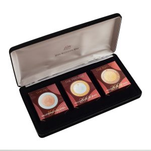 1999 - 2001 $10 Millennium Bi-Metal Past, Present & Future 3 Coin Set