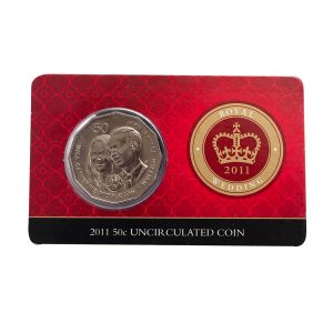 2011 50c Royal Wedding Uncirculated Coin on Card