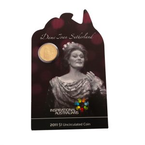 2011 $1 Inspirational Australians Dame Joan Sutherland Uncirculated Coin on Card