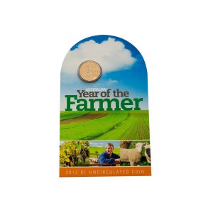2012 $1 Australian Year of the Farmer Uncirculated Coin on Card