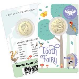 2023 $2 Tooth Fairy Uncirculated Aluminum Bronze Coin on Card