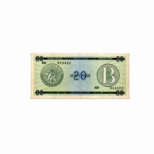 Cuba 1985 20 Pesos Foreign Exchange Certificate Series B