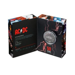 2023 50c 50th Anniversary AC/DC Silver Antique Finish Coin