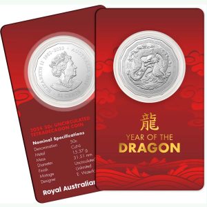 2024 Year of the Dragon 50C Uncirculated Tetradecagon Coin