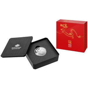 2024 $5 Fine Silver Proof Year of the Dragon Domed Coin