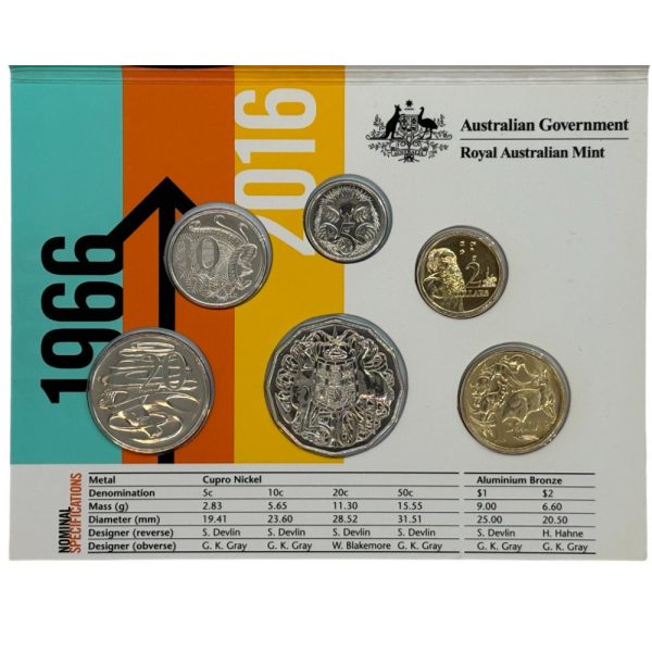 2016 Uncirculated 50th Anniversary Changeover to Decimal Currency Coin Set - Image 3
