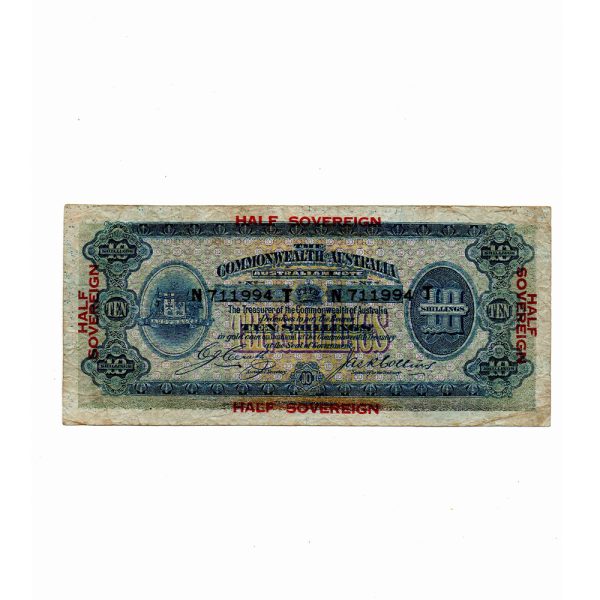 1918 Cerutty Collins Ten Shillings R03b