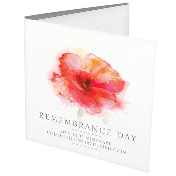 2015 $2 ‘C’ Mintmark Remembrance Day Coloured Uncirculated Coin