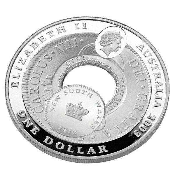 2003 $1 Holey Dollar and Dump Silver Proof Coin - Image 2