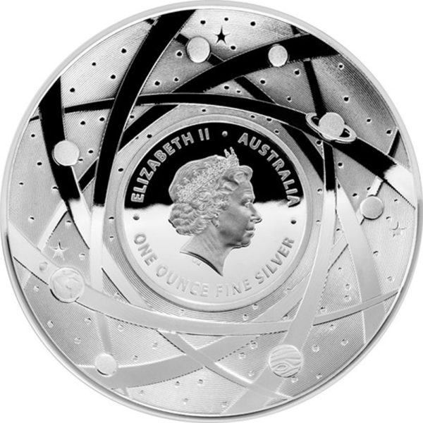 2018 $5 The Earth & Beyond 1oz Silver Coloured Domed Proof Coin - Image 3