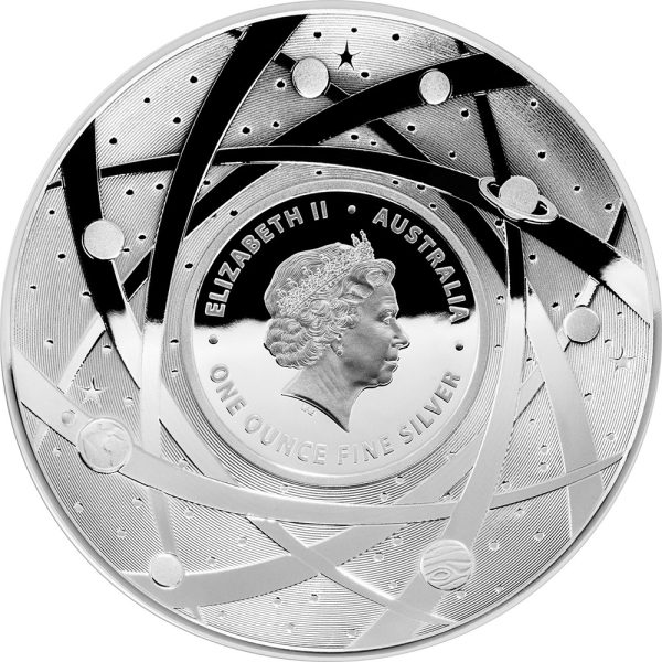 2019 $5 The Earth & Beyond ‘The Sun’ 1oz Silver Coloured Domed Proof Coin - Image 3