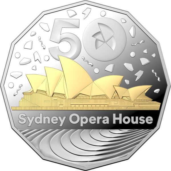 2023 50c Selectively Gold-plated Sydney Opera House 50th Anniversary Silver Proof Coin - Image 3