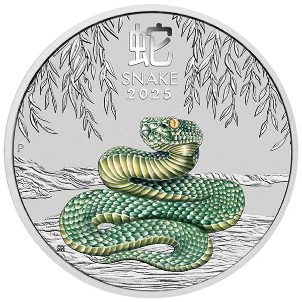 2025 $1 Perth Mint Year of the Snake 1oz Silver Coloured Coin - Image 2