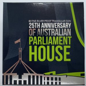 2013 $5 25th Anniversary Parliament House Silver Triangular Proof Coin