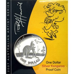 2007 $1 Australian Artist Series Silver Proof Kangaroo
