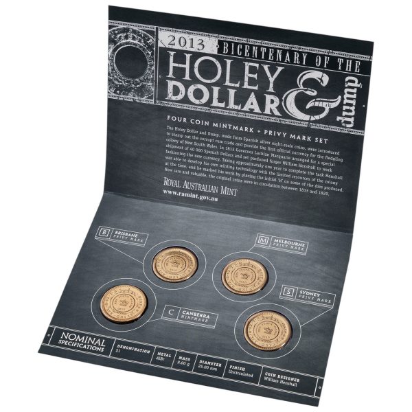 2013 $1 Bicentenary of the Holey Dolar & Dump 4 Coin Mintmark & Privy Mark Set