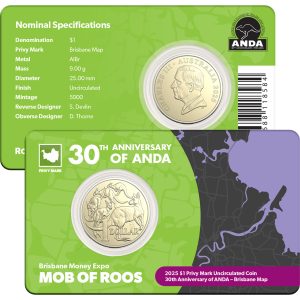 2025 $1 ANDA Brisbane Map Privy Mark Uncirculated Coin