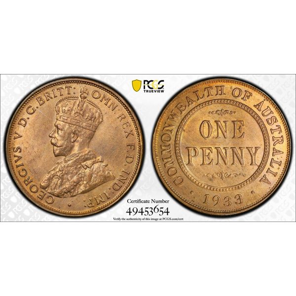 1923 Australian Penny PCGS - MS61BN (Melbourne Mint)