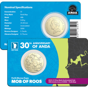 2025 $1 ANDA Perth Map Privy Mark Uncirculated Coin